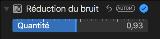 Le curseur Réduction du bruit dans la sous-fenêtre Ajuster.