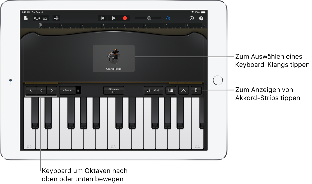 Touch-Instrument „Keyboard“