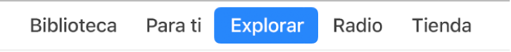 El botón Explorar en la barra de navegación.