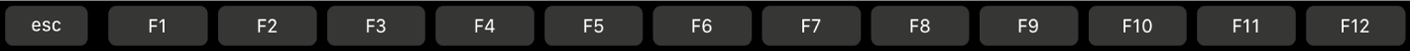 Touch Bar avec les touches de fonction F1 à F12.