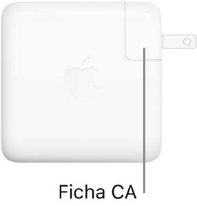 Adaptador de corrente USB-C de 61 W ou 87 W.