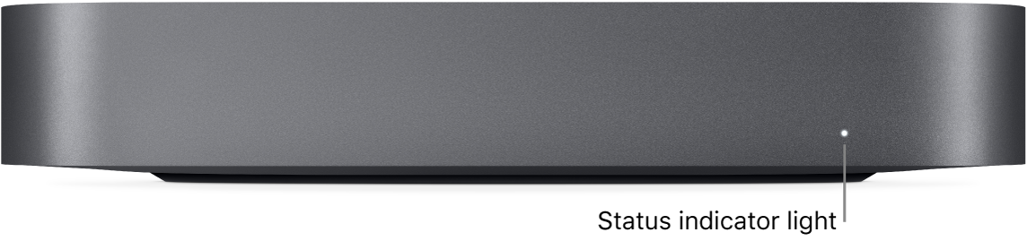 The front of Mac mini showing the status indicator light.