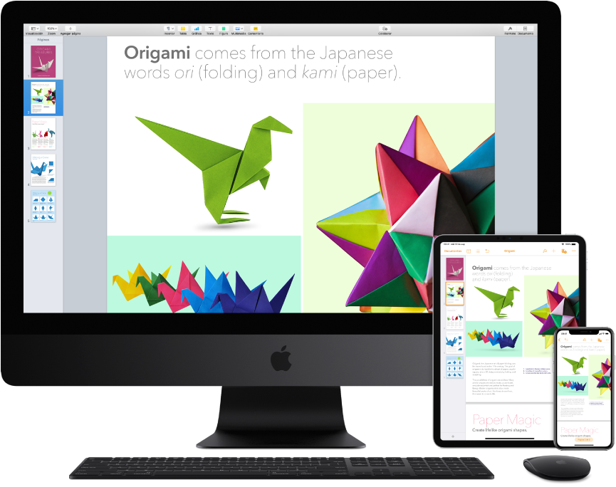iMac Pro, iPad y iPhone mostrando el mismo contenido.