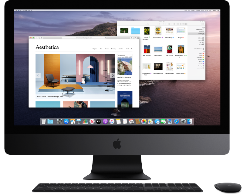 הצג של ה-iMac Pro עם שני חלונות פתוחים.