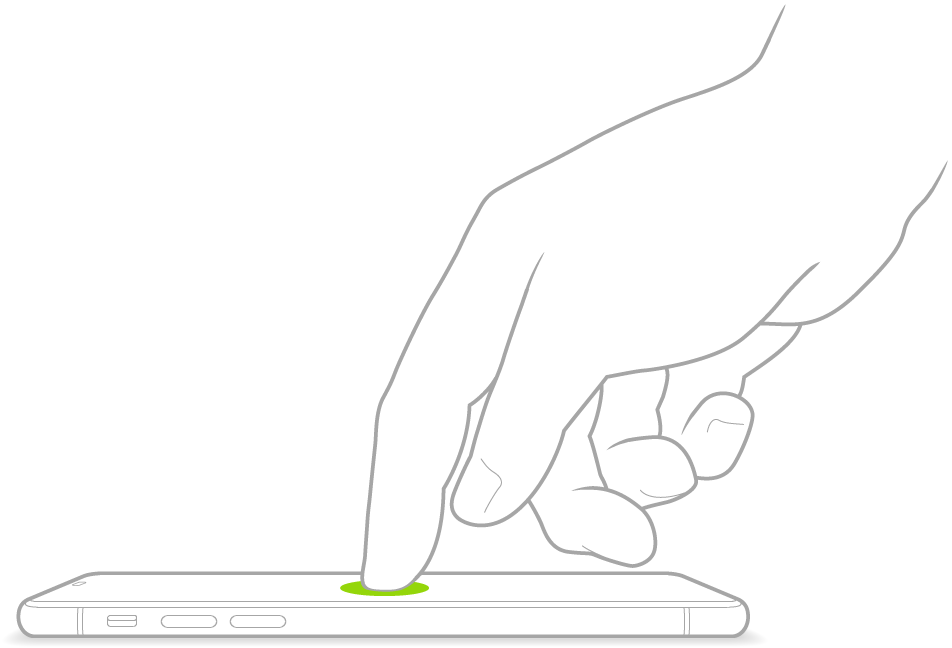 An illustration showing tapping the screen to wake iPhone.