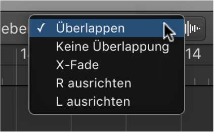 Abbildung. Einblendmenü „Verschieben“ für den Bereich „Spuren“