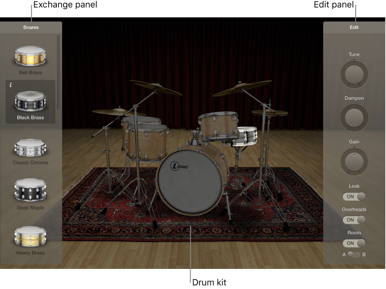 Figure. Drum Kit Designer interface.