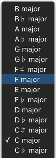 Figure. Key pop-up menu in the LCD.