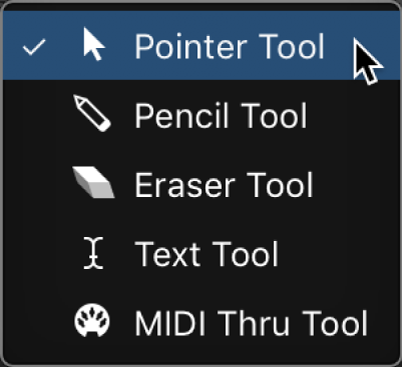 Figure. Environment window Tool menu.