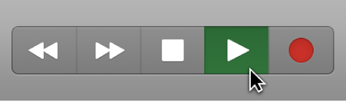 Figure. Transport buttons, showing Play button selected.