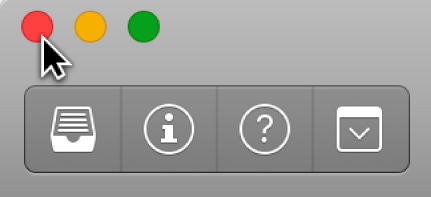 Figure. Mouse pointer hovering over the Close button.