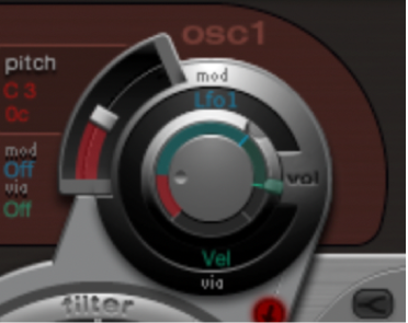 Figure. Oscillator volume adjustment.