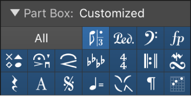 Figure. Part box group buttons.