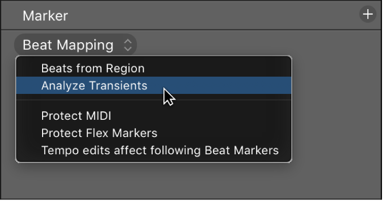 Figure. Beat Mapping track showing Beats From.