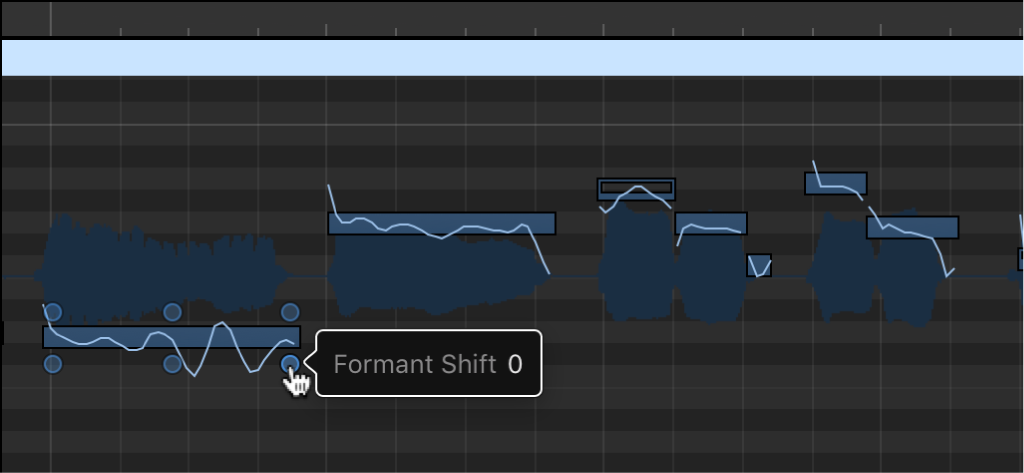 Figure. Audio Track Editor showing editing hotspots.