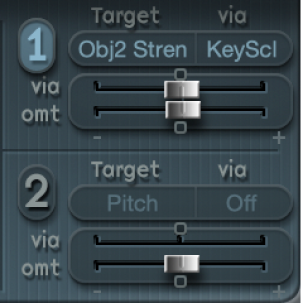 Figure. LFO modulation sliders.