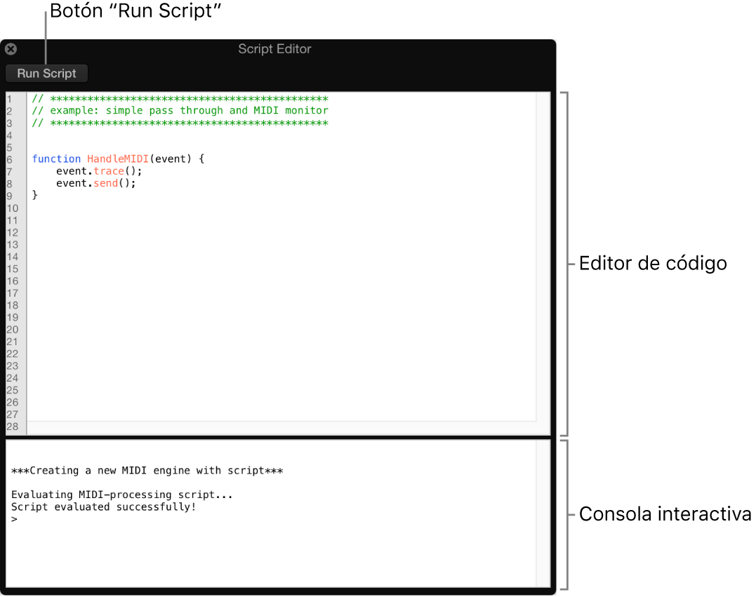 Ilustración. Ventana “Script Editor”.