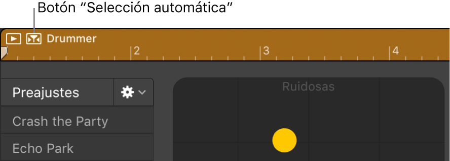 Ilustración. Botón “Selección automática” del editor Drummer.