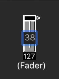 Ilustración. Se muestra cómo introducir un número en un objeto fader.