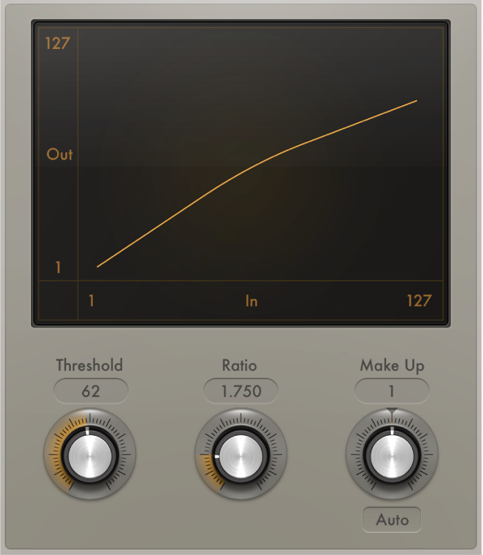 Figure. Paramètres Compress/Expand de Velocity Processor.