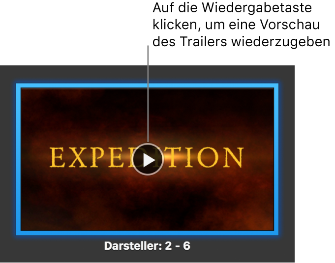 Ein iMovie-Trailer mit Wiedergabetaste