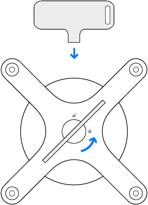 A VESA Mount Adapter and locking key..