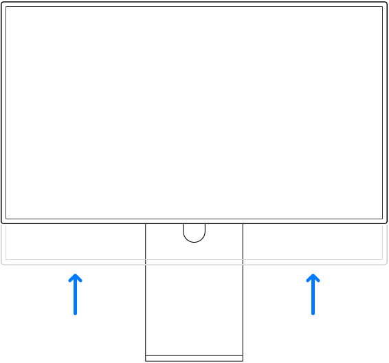 O monitor a ser movido para a sua posição mais elevada.