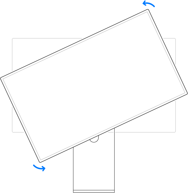 Rodar o monitor no sentido anti‑horário.