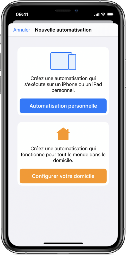 Nouvelle automatisation lorsqu’il en existe déjà dans l’app Raccourcis.