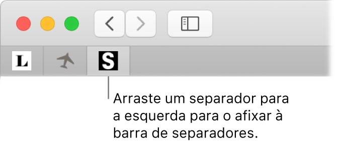 Uma janela do Safari a mostrar como fixar um separador na barra de separadores.