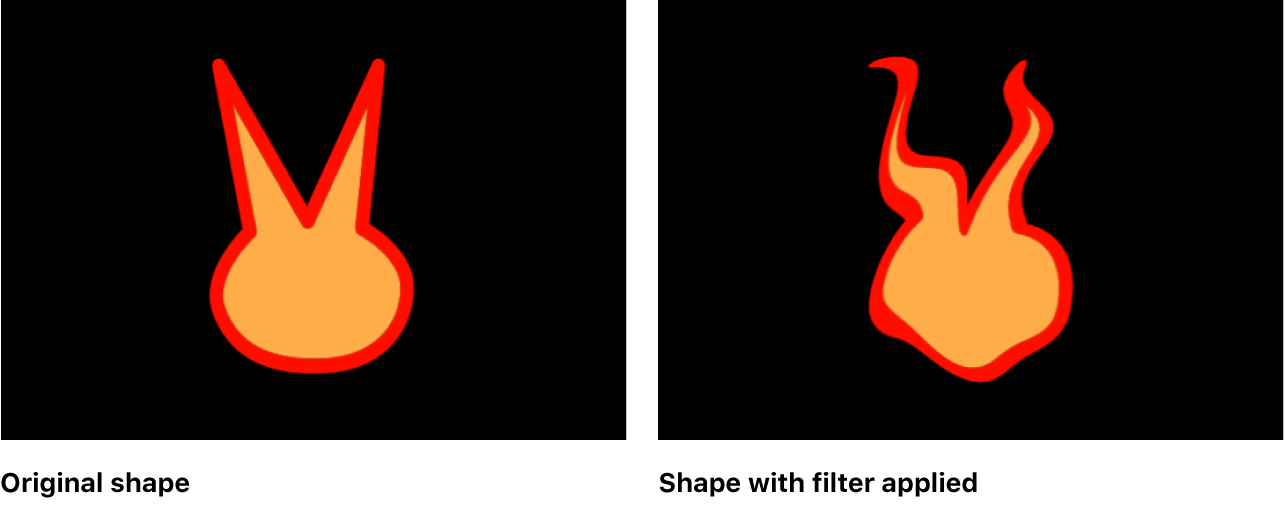 Canvas mit einer Form, auf die ein Filter angewendet wurde