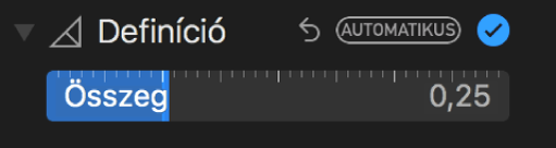 Definíció csúszka a Beállítás panelen.