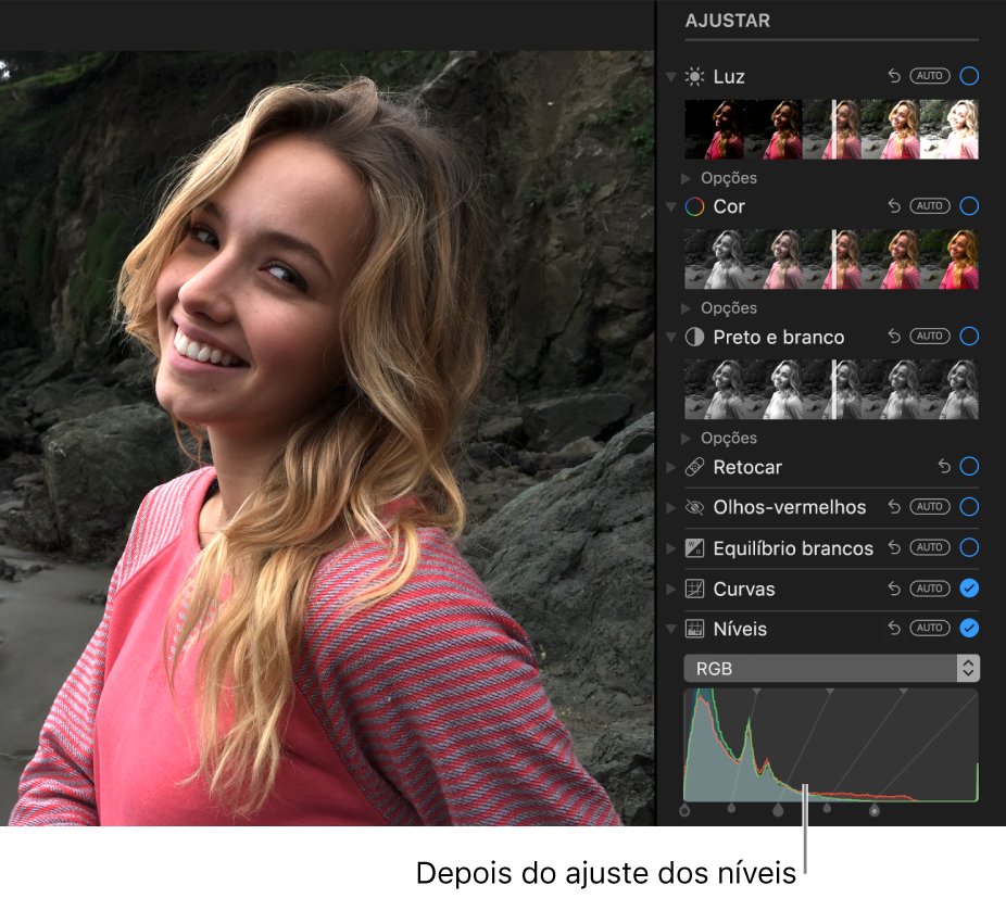 Uma fotografia depois dos ajustes de níveis.