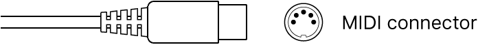 Illustration of MIDI connector.