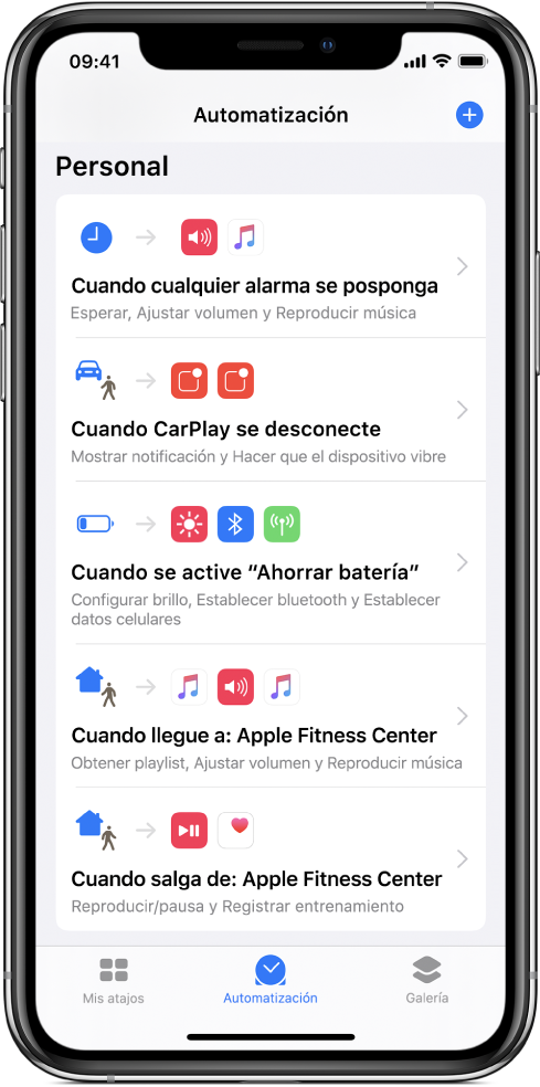 Lista de automatizaciones personales en Atajos