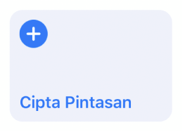 Butang Cipta Pintasan dalam Pintasan Saya