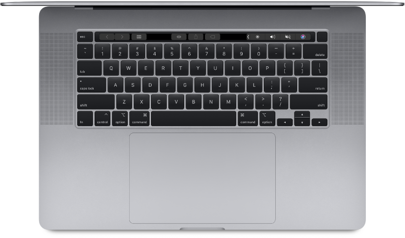 มุมมองด้านบนสุดของ MacBook Pro รุ่น 16 นิ้ว