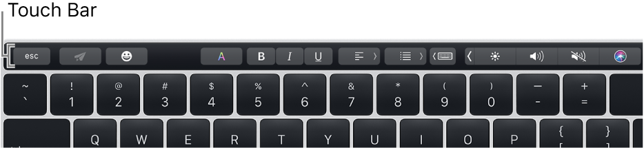 Touch Bar dọc đầu bàn phím.