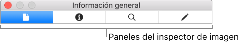 Los paneles del inspector de imágenes.