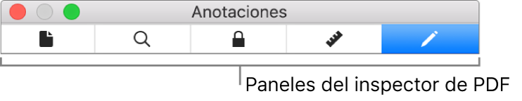 Los paneles de inspector de PDF.