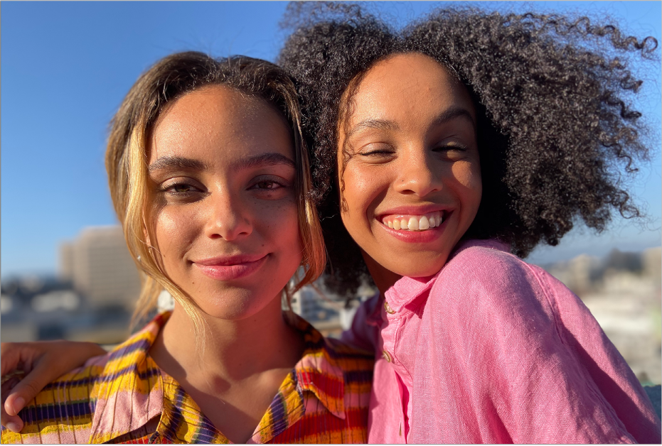 Picture showing two smiling women in a selfie.