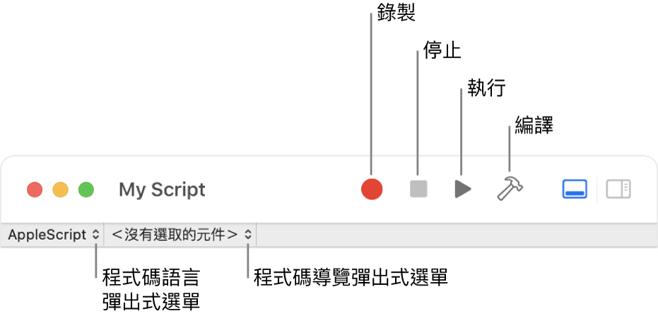 「程式碼編寫程式」工具列。