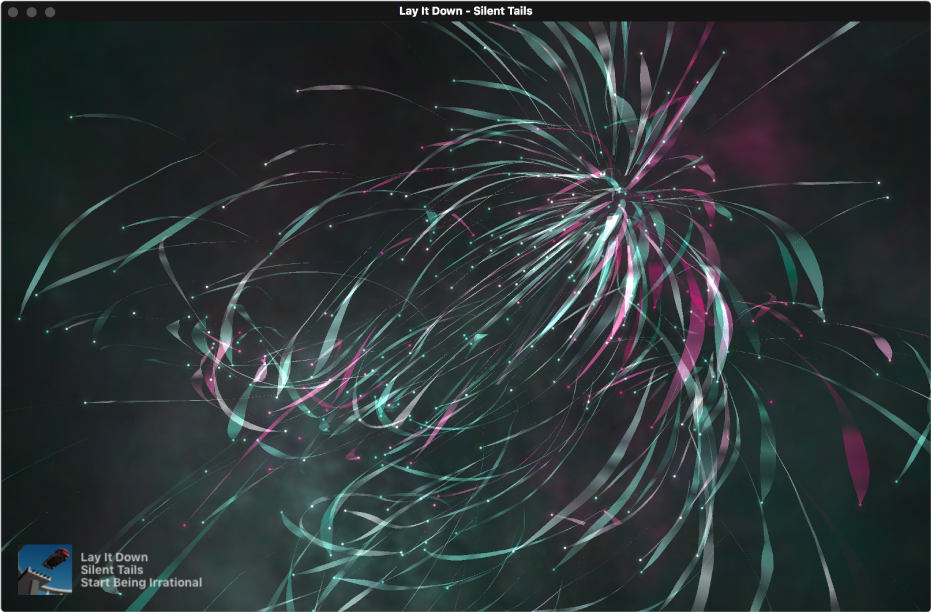 Visualizer-vinduet i iTunes.