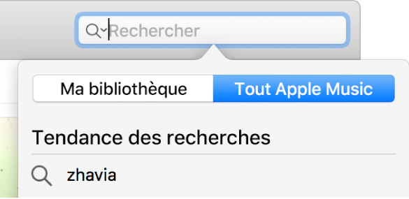 Le champ de recherche Apple Music.