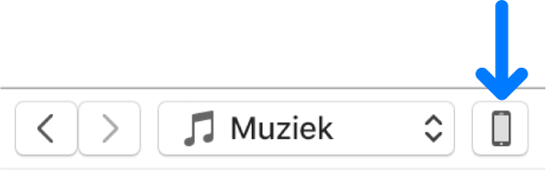 De geselecteerde apparaatknop boven in het iTunes-venster.