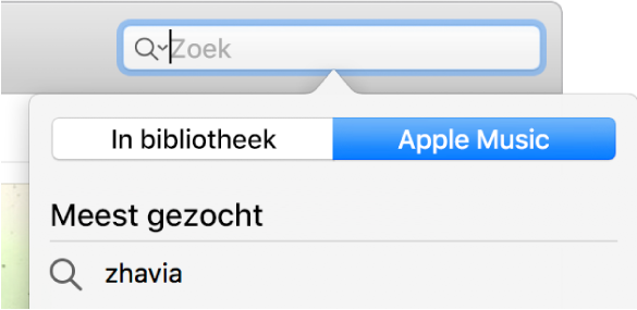 Het zoekveld voor Apple Music.