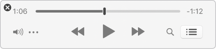 仅显示控制（非专辑插图）的更小的 iTunes 迷你播放程序。
