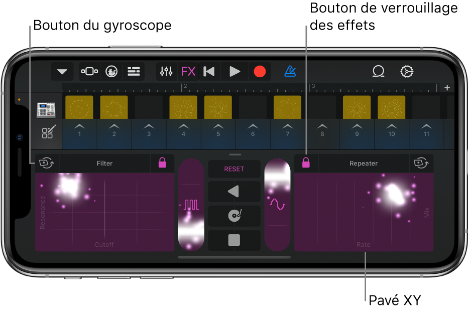 Illustration. Grille Live Loops avec l’option Remix.