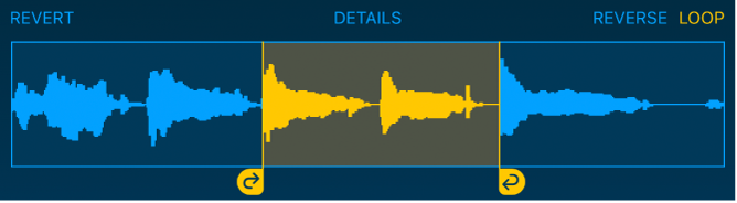 Conținutul audio dintre mânerele buclă din stânga și din dreapta este redat în buclă.