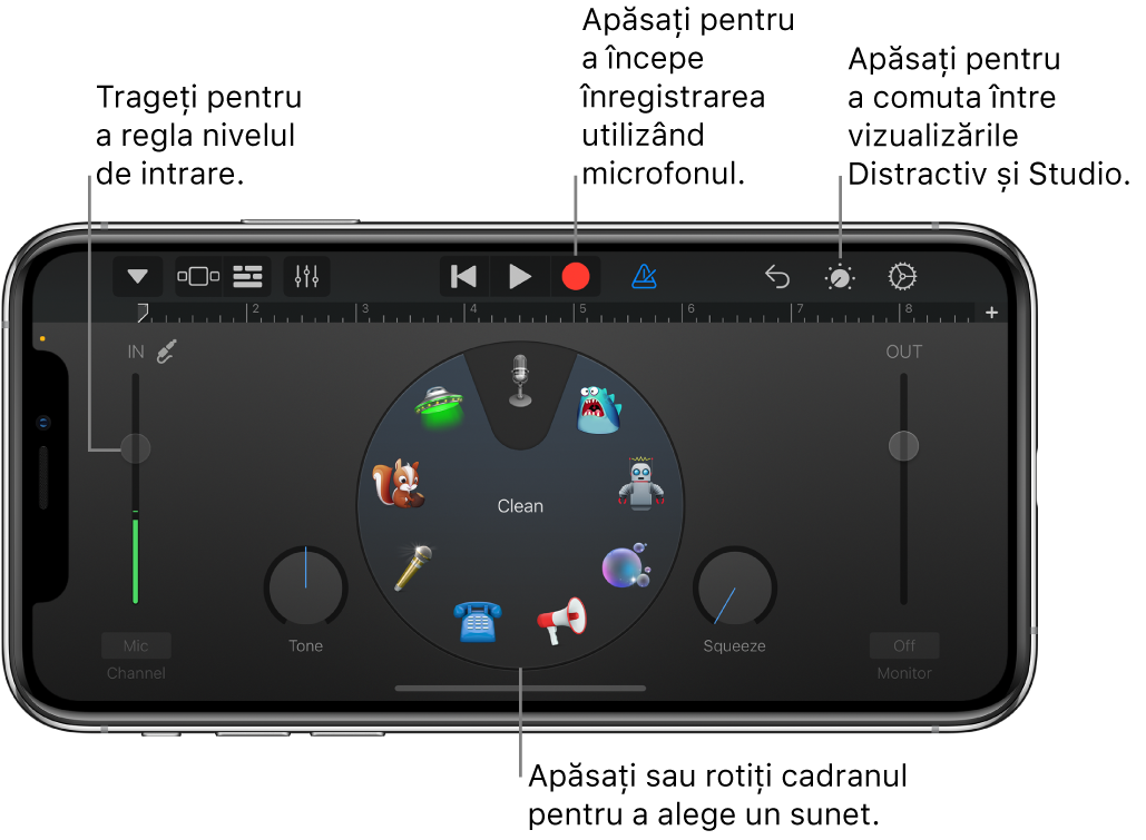 Instrumentul tactil Recorder audio